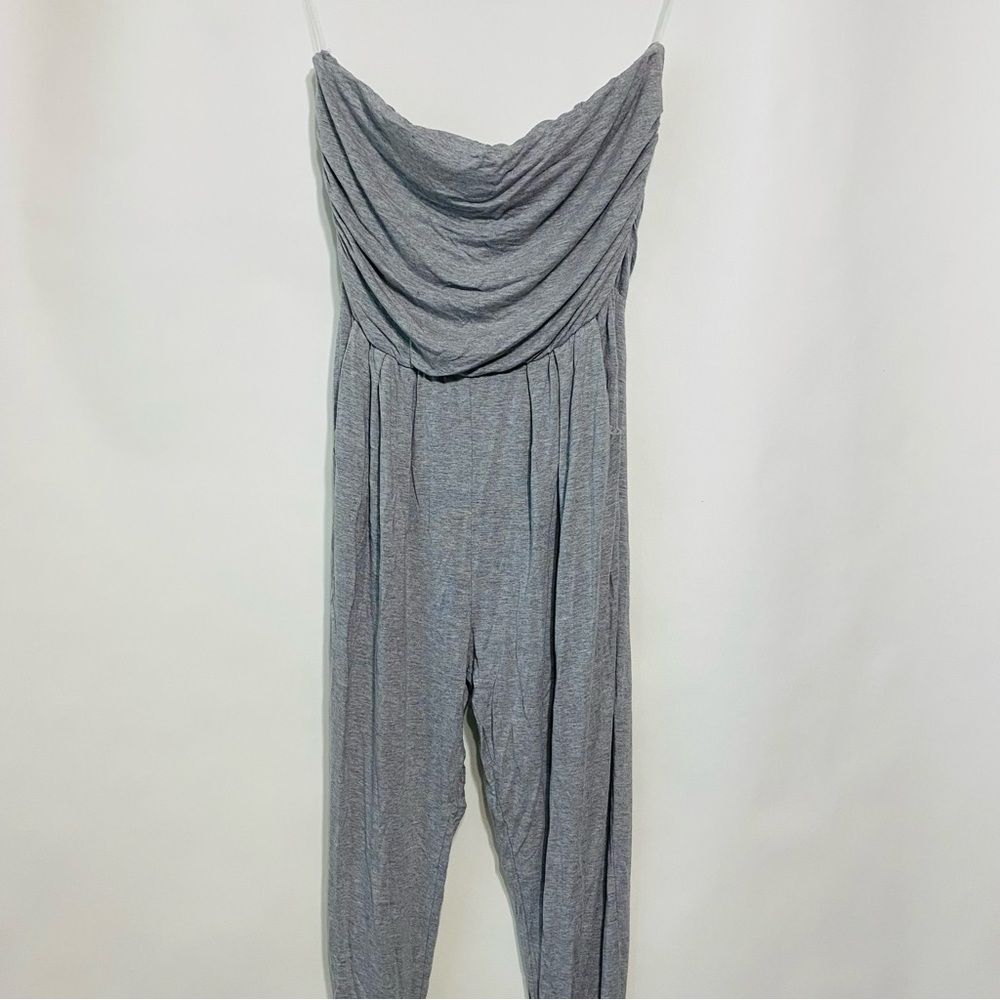Gray Strapless Jumpsuit